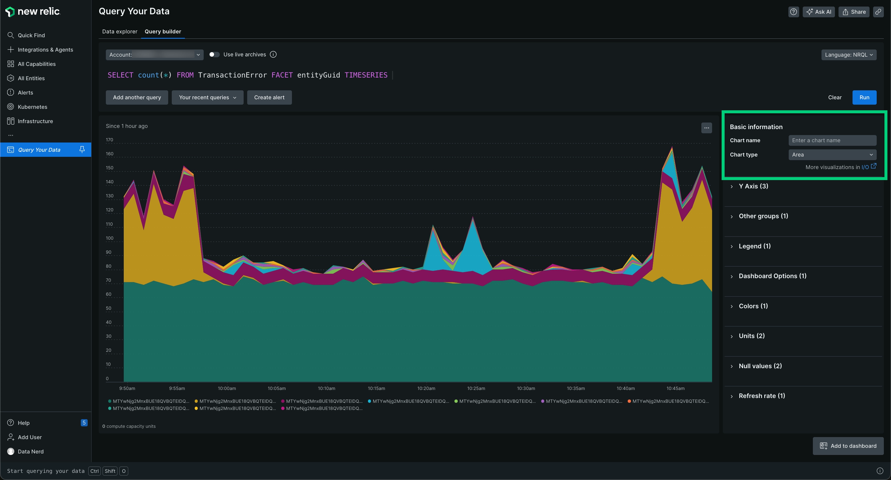 An area chart type example that shows average CPU usage. A screenshot of an area chart type example that shows average CPU usage.
